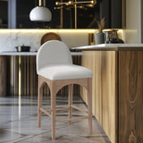 Waldorf Chenille Fabric Upholstered Counter Stool — 390-C - Cream - 390Cream-C alternate view 1