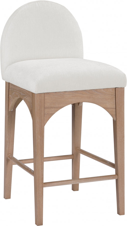 Waldorf Chenille Fabric Upholstered Counter Stool — 390-C - Cream - 390Cream-C