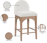 Waldorf Chenille Fabric Upholstered Counter Stool — 390-C - Cream - 390Cream-C Infographic