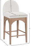 Waldorf Chenille Fabric Upholstered Counter Stool — 390-C - Cream - 390Cream-C Dim