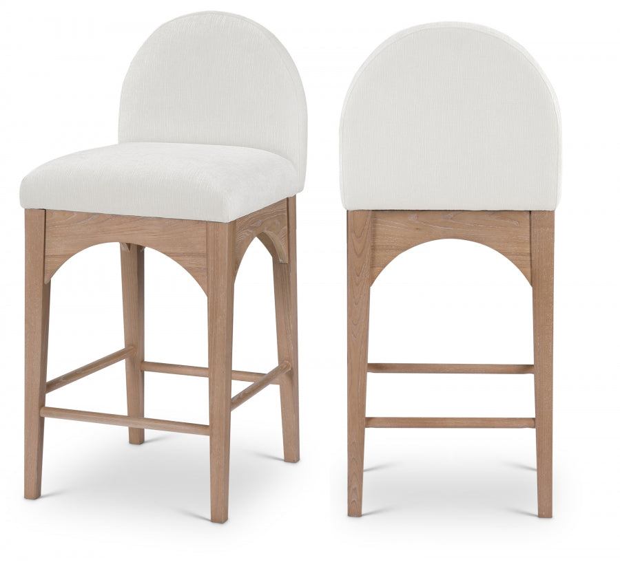 Waldorf Chenille Fabric Upholstered Counter Stool — 390-C - Cream - 390Cream-C Double Chair