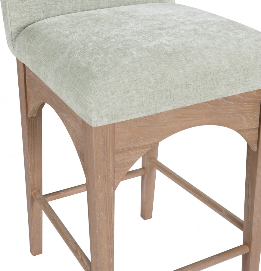Waldorf Chenille Fabric Upholstered Counter Stool — 390-C - Mint - 390Mint-C alternate view 4