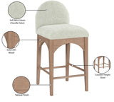 Waldorf Chenille Fabric Upholstered Counter Stool — 390-C - Mint - 390Mint-C Infographic