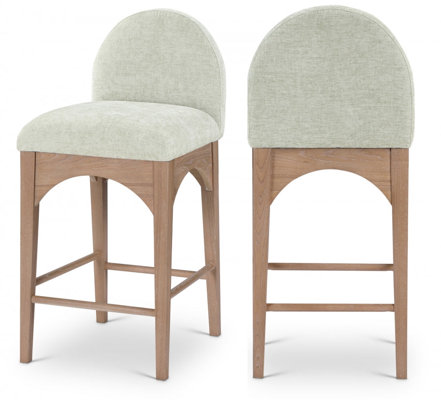 Waldorf Chenille Fabric Upholstered Counter Stool — 390-C - Mint - 390Mint-C Double Chair