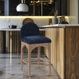 Waldorf Chenille Fabric Upholstered Counter Stool — 390-C - Blue - 390Navy-C alternate view 1