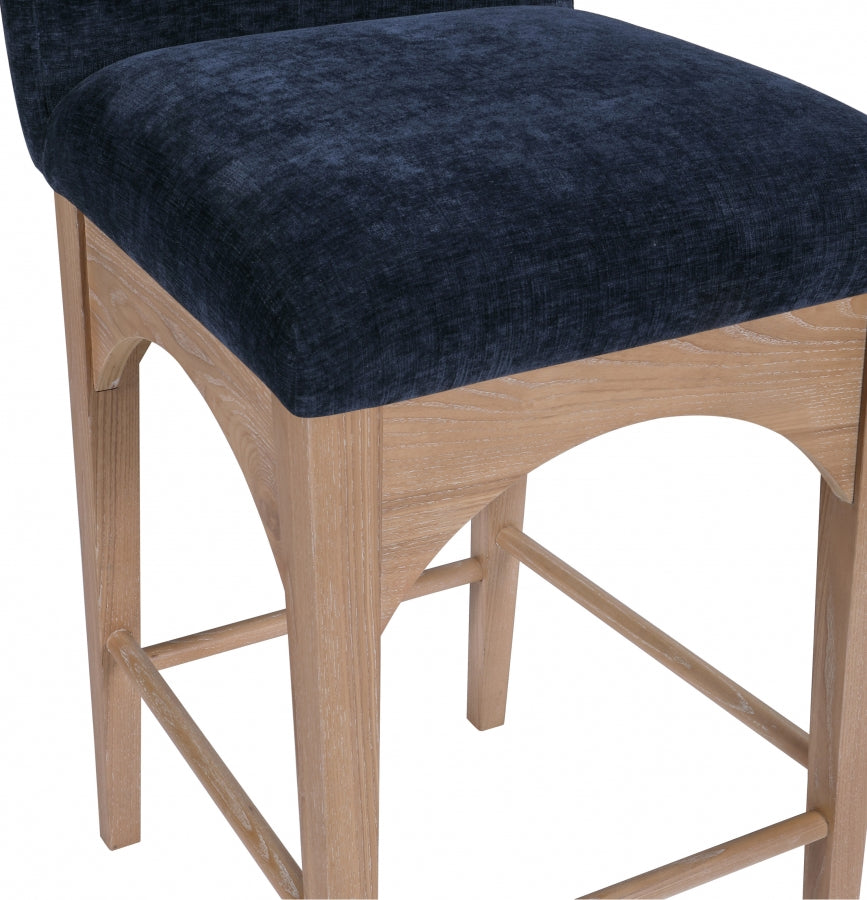 Waldorf Chenille Fabric Upholstered Counter Stool — 390-C - Blue - 390Navy-C alternate view 4