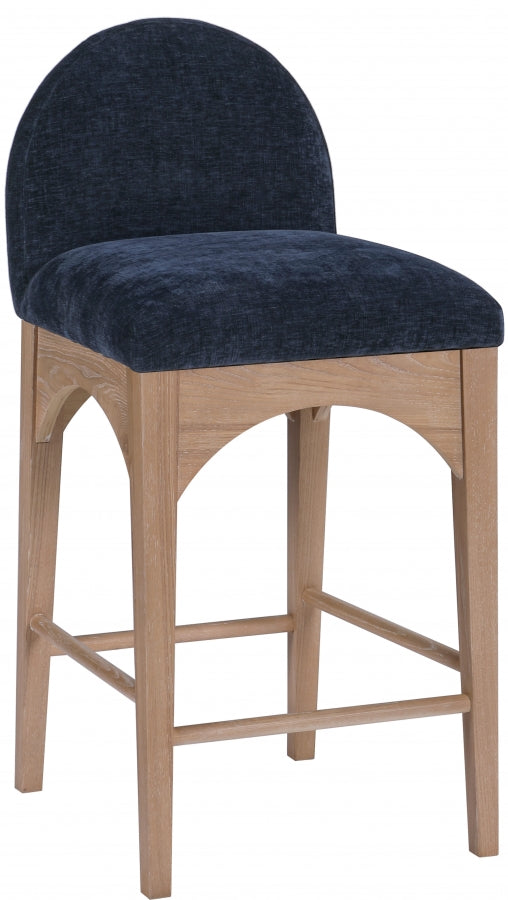 Waldorf Chenille Fabric Upholstered Counter Stool — 390-C - Blue - 390Navy-C