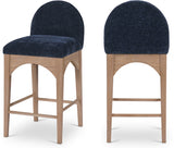 Waldorf Chenille Fabric Upholstered Counter Stool — 390-C - Blue - 390Navy-C Double Chair