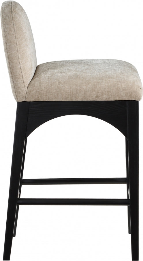 Waldorf Chenille Fabric Upholstered Counter Stool — 392-C - Beige - 392Beige-C alternate view 3