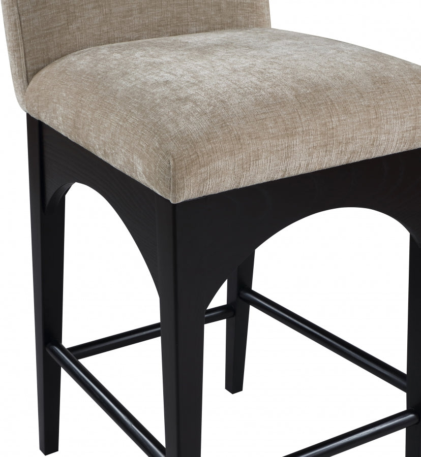 Waldorf Chenille Fabric Upholstered Counter Stool — 392-C - Beige - 392Beige-C alternate view 4