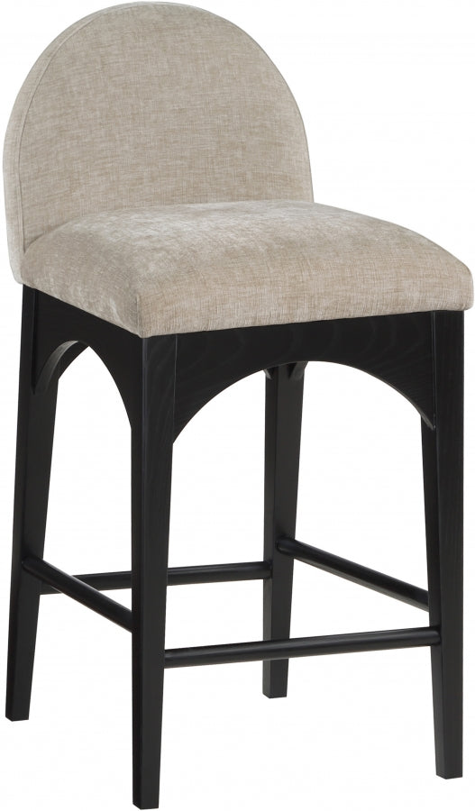 Waldorf Chenille Fabric Upholstered Counter Stool — 392-C - Beige - 392Beige-C