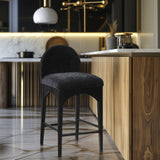 Waldorf Chenille Fabric Upholstered Counter Stool — 392-C - Black - 392Black-C alternate view 1