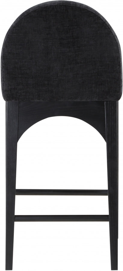 Waldorf Chenille Fabric Upholstered Counter Stool — 392-C - Black - 392Black-C alternate view 2
