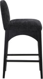 Waldorf Chenille Fabric Upholstered Counter Stool — 392-C - Black - 392Black-C alternate view 4
