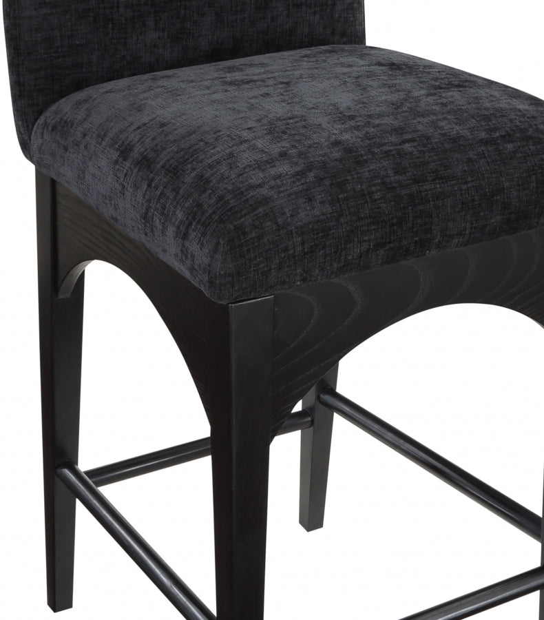 Waldorf Chenille Fabric Upholstered Counter Stool — 392-C - Black - 392Black-C alternate view 5