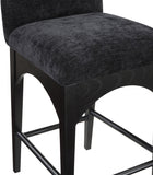 Waldorf Chenille Fabric Upholstered Counter Stool — 392-C - Black - 392Black-C alternate view 5