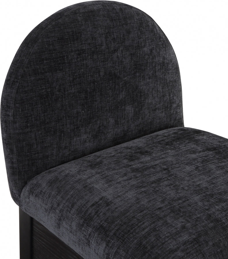 Waldorf Chenille Fabric Upholstered Counter Stool — 392-C - Black - 392Black-C alternate view 6