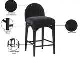 Waldorf Chenille Fabric Upholstered Counter Stool — 392-C - Black - 392Black-C Infographic