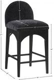 Waldorf Chenille Fabric Upholstered Counter Stool — 392-C - Black - 392Black-C Dim