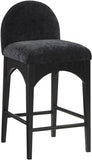 Waldorf Chenille Fabric Upholstered Counter Stool — 392-C - Black - 392Black-C