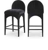 Waldorf Chenille Fabric Upholstered Counter Stool — 392-C - Black - 392Black-C Double Chair