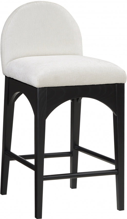 Waldorf Chenille Fabric Upholstered Counter Stool — 392-C - Cream - 392Cream-C