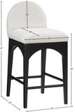 Waldorf Chenille Fabric Upholstered Counter Stool — 392-C - Cream - 392Cream-C Dim