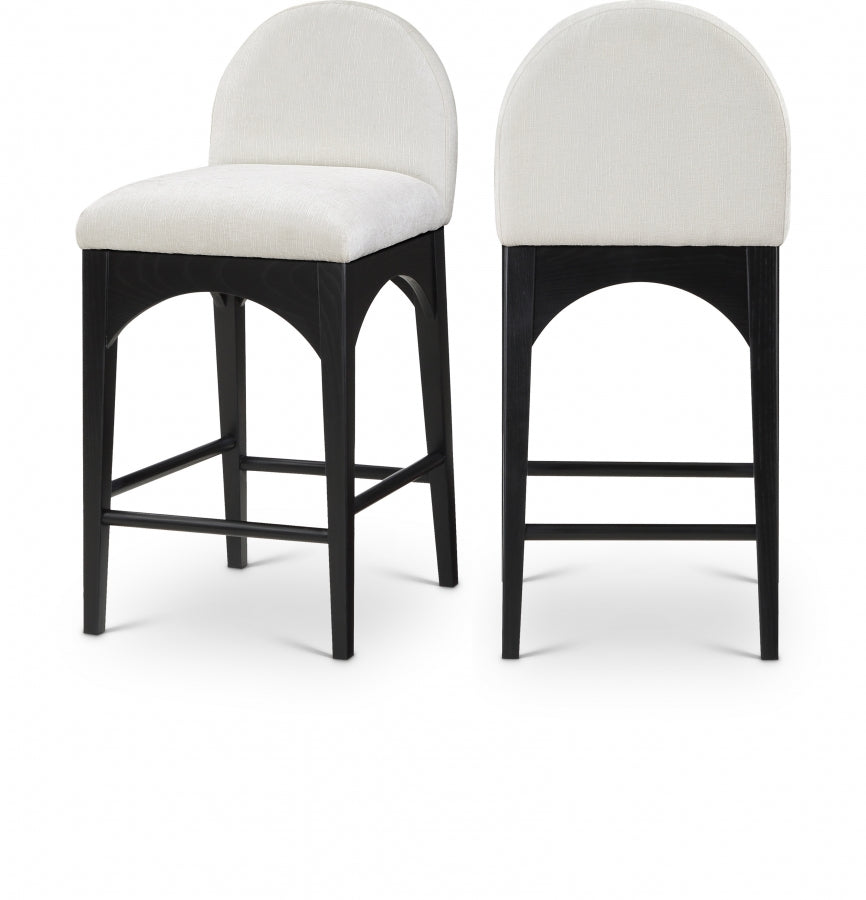Waldorf Chenille Fabric Upholstered Counter Stool — 392-C - Cream - 392Cream-C Double Chair