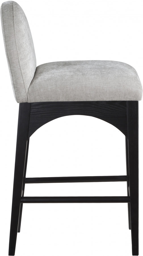 Waldorf Chenille Fabric Upholstered Counter Stool — 392-C - Grey - 392Grey-C alternate view 4
