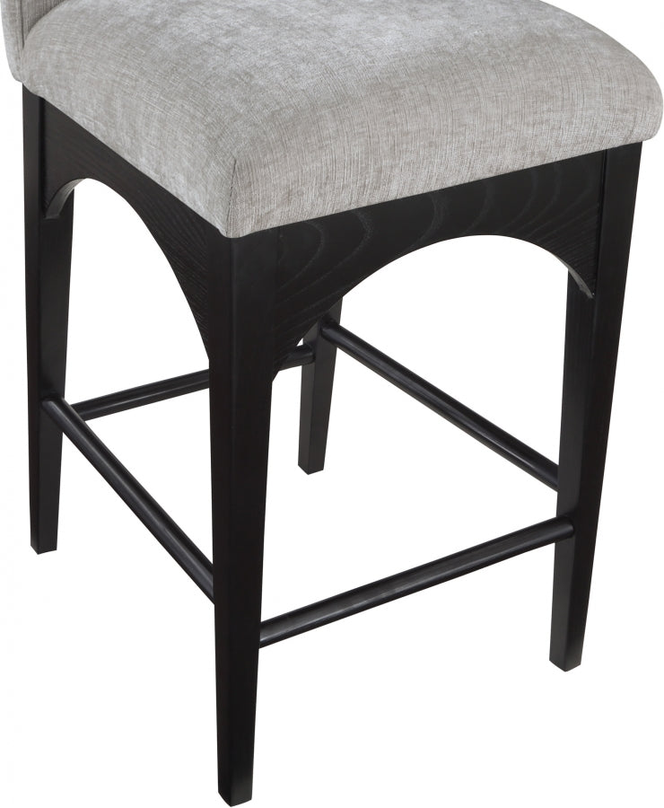 Waldorf Chenille Fabric Upholstered Counter Stool — 392-C - Grey - 392Grey-C alternate view 5