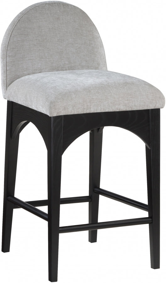 Waldorf Chenille Fabric Upholstered Counter Stool — 392-C - Grey - 392Grey-C
