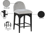 Waldorf Chenille Fabric Upholstered Counter Stool — 392-C - Grey - 392Grey-C Infographic