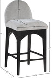 Waldorf Chenille Fabric Upholstered Counter Stool — 392-C - Grey - 392Grey-C Dim