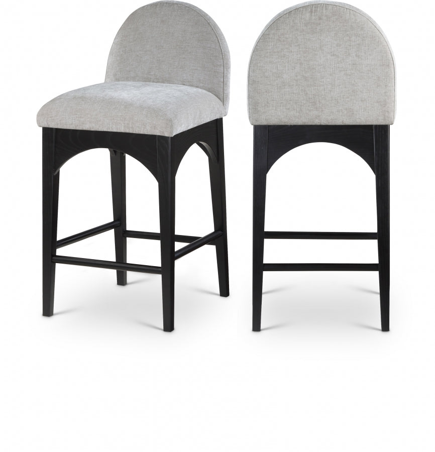 Waldorf Chenille Fabric Upholstered Counter Stool — 392-C - Grey - 392Grey-C Double Chair