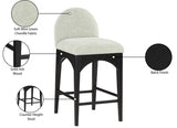 Waldorf Chenille Fabric Upholstered Counter Stool — 392-C - Mint - 392Mint-C Infographic