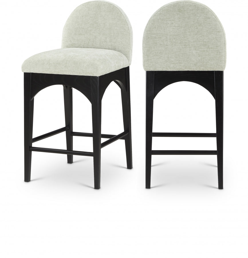 Waldorf Chenille Fabric Upholstered Counter Stool — 392-C - Mint - 392Mint-C Double Chair