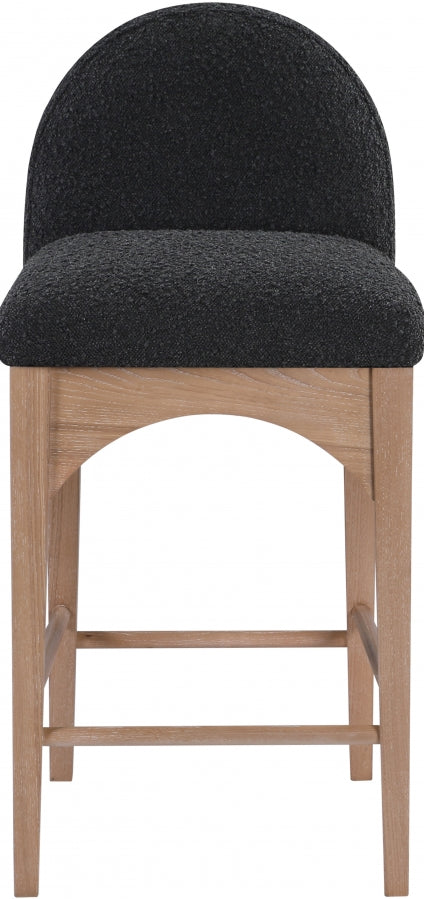 Waldorf Boucle Fabric Upholstered Counter Stool — 394-C - Black - 394Black-C alternate view 3