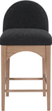 Waldorf Boucle Fabric Upholstered Counter Stool — 394-C - Black - 394Black-C alternate view 3