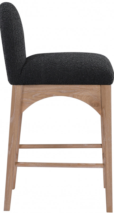 Waldorf Boucle Fabric Upholstered Counter Stool — 394-C - Black - 394Black-C alternate view 4