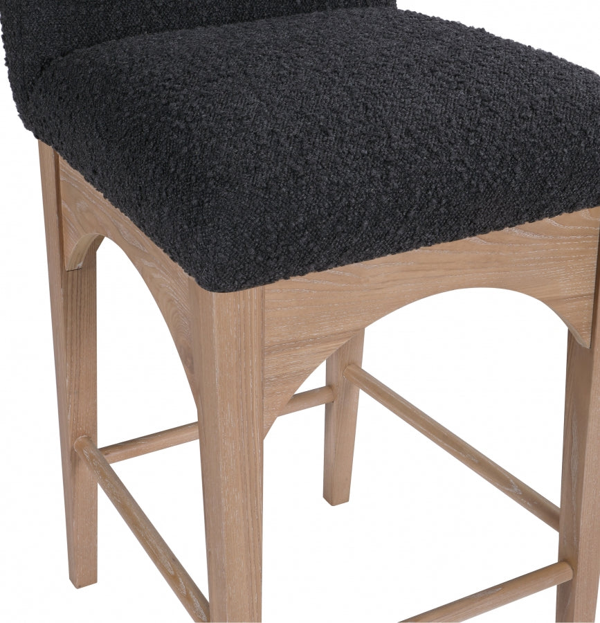 Waldorf Boucle Fabric Upholstered Counter Stool — 394-C - Black - 394Black-C alternate view 5