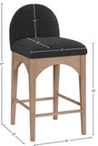 Waldorf Boucle Fabric Upholstered Counter Stool — 394-C - Black - 394Black-C Dim