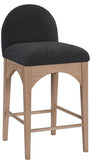 Waldorf Boucle Fabric Upholstered Counter Stool — 394-C - Black - 394Black-C