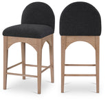 Waldorf Boucle Fabric Upholstered Counter Stool — 394-C - Black - 394Black-C Double Chair