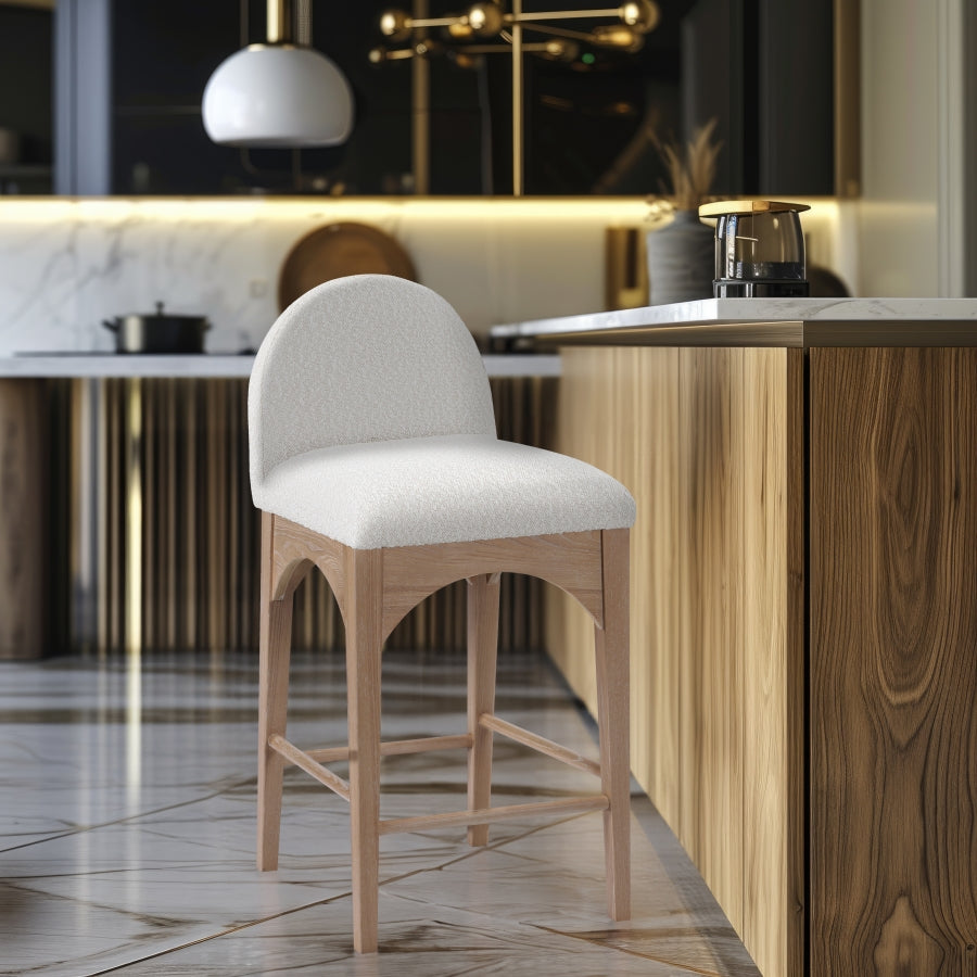 Waldorf Boucle Fabric Upholstered Counter Stool — 394-C - Cream - 394Cream-C alternate view 1