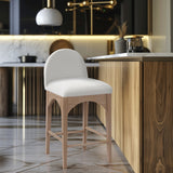 Waldorf Boucle Fabric Upholstered Counter Stool — 394-C - Cream - 394Cream-C alternate view 1
