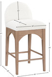 Waldorf Boucle Fabric Upholstered Counter Stool — 394-C - Cream - 394Cream-C Dim