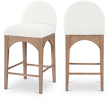 Waldorf Boucle Fabric Upholstered Counter Stool — 394-C - Cream - 394Cream-C Double Chair