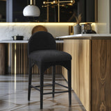 Waldorf Boucle Fabric Upholstered Counter Stool — 395-C - Black - 395Black-C alternate view 1