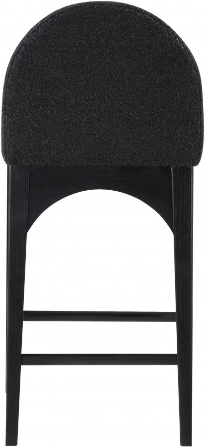 Waldorf Boucle Fabric Upholstered Counter Stool — 395-C - Black - 395Black-C alternate view 2