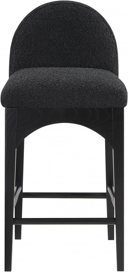 Waldorf Boucle Fabric Upholstered Counter Stool — 395-C - Black - 395Black-C alternate view 3